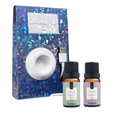 Imagem de Aromatizador Elétrico Via Aroma Usb Porcelana + 2 Essencias Para Compu