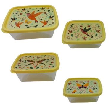 Imagem de Conjunto de Potes Jaguar 4 Peças Multiuso Organizador Maceió, Amarelo