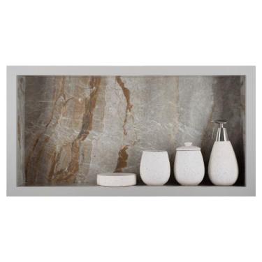 Imagem de Nicho Para Banheiro Em Porcelanato Polido Porta Shampoo Sabonete Organ