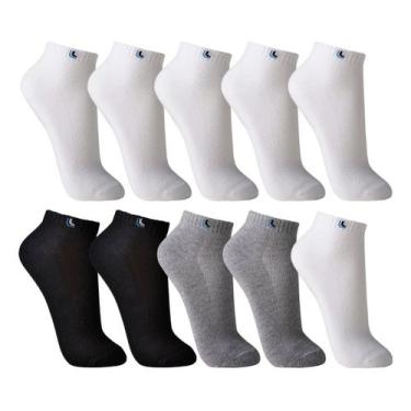 Imagem de Kit 10 Pares Meia Cano Curto Lupo Sport Algodão Cores Sortidas 41 a 44