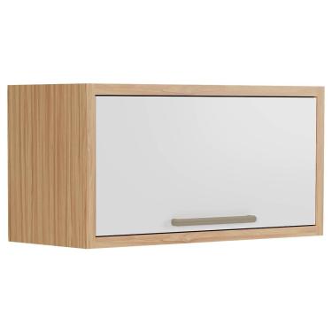 Imagem de Módulo Cozinha Ronipa Syrah Armário Geladeira c/ 1 Porta Basculante 80cm Amendoa/Branco-Ronipa