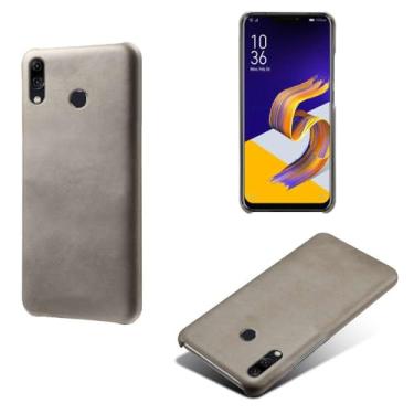Imagem de Capa para ASUS ZenFone 5Z ZS620KL,Proteção contra quedas,Casca de volta de cor sólida simples,Design de couro de imitação de plástico-Gray