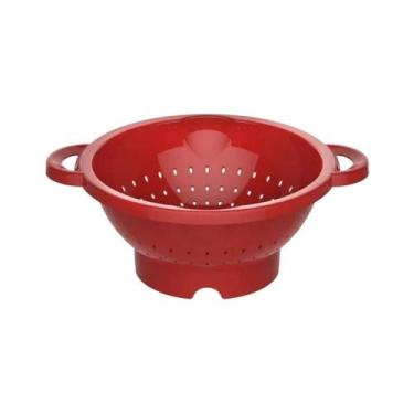 Imagem de Escorredor de Plástico para Massa Alimentos c/ Alça Vermelho - UNINJET