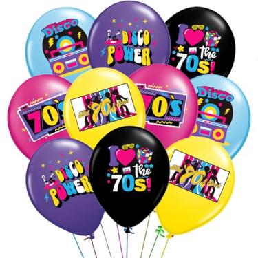 Imagem de Disco Party Decorations - 30 Pack 70s Disco Balloons for 70s Party Decorations | Retro Disco Ball Boombox Vinyl Records Balloons for Retro Fever 70's Boogie 1970s Birthday Hippie Party Decor