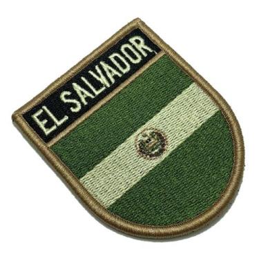 Imagem de BP0203EV03 Bandeira El Salvador Patch Bordado Fecho Contato - BR44