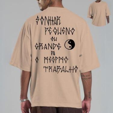 Imagem de Camiseta Masculina Estampada Sonha Pequeno 454 Algodão Moda Minimalist