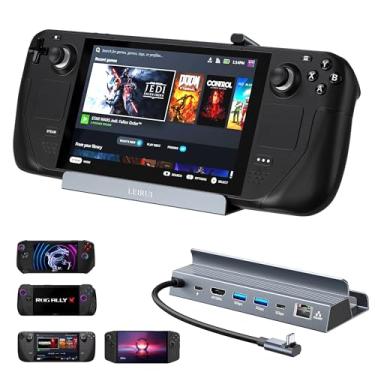 Imagem de Estação de ancoragem Steam Deck para Steam Deck, hub USB C 6 em 1 com HDMI 4K a 120Hz, Ethernet de 1 Gbps, 2 portas USB A e 1 porta USB C, carregamento rápido de 100 W