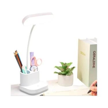 Imagem de Luminária De Mesa LED Regulável Com Porta-canetas, Recarregável Por US