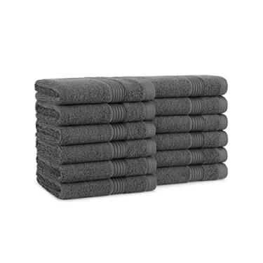 Imagem de Arkwright Toalhas de Banho Pacote com 12 - Super Macias 100% Algodão, 600 GSM Secagem Rápida e Absorvente, Toalhas de Pano de Limpeza Facial e Corporal de Luxo para Hotéis, Spas e Aluguéis de Férias