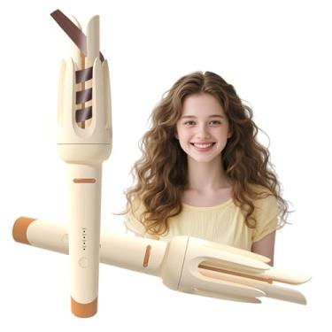 Imagem de Modelador de cachos automático, modelador de cachos de 1,25 polegadas, varinha de cachos de aquecimento rápido com tela de LED e 3 temperaturas, desligamento automático de 60 minutos, antiqueimaduras