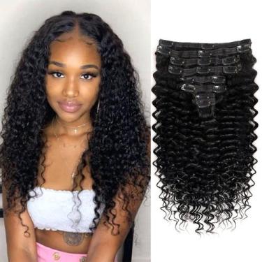 Imagem de Extensões de cabelo Clip in Pobokix Deep Wave 120g 50cm