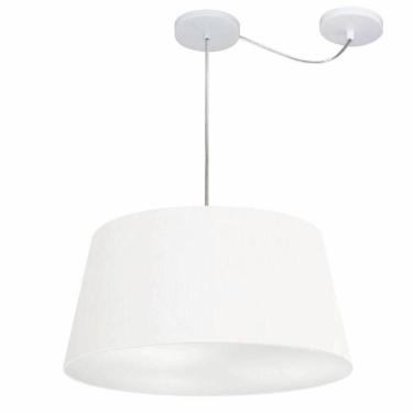 Imagem de Lustre Pendente Cone Com Desvio De Centro Vivare Md-4282 Cúpula Em Tecido 40x50cm - Biv...