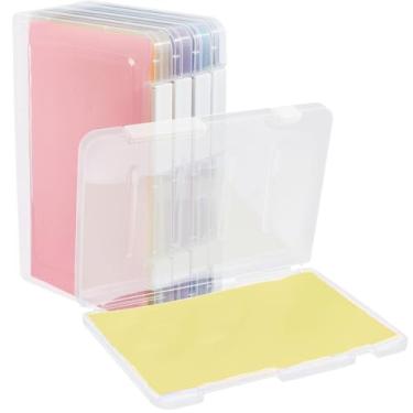 Imagem de CRASPIRE Caixa de armazenamento de plástico de plástico transparente A5 para arquivo, 6 peças, porta-revistas, documentos, com fivela, materiais de arte, armazenamento de jogos de tabuleiro