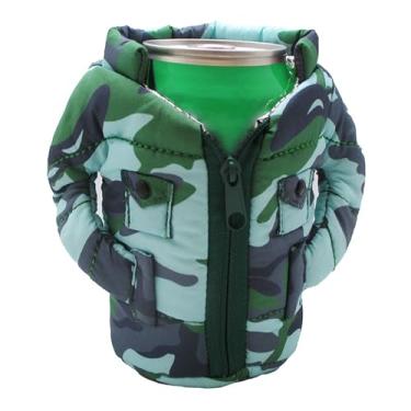 Imagem de Gadgetime USA Colete refrigerador de latas – refrigerador de bebidas isolado – capa de lata – jaqueta reutilizável com zíper – manga fofa para bebidas enlatadas e cerveja – presente engraçado para