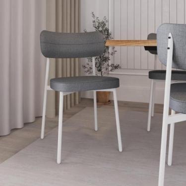 Imagem de Conjunto 4 Cadeiras de Jantar Alloa Corriente Est.Branca - Metalig