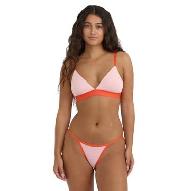 Imagem de Organic Basics Sutiã feminino Core Play de algodão orgânico triangular, Rosa marshmallow/vermelho vibrante, XPP