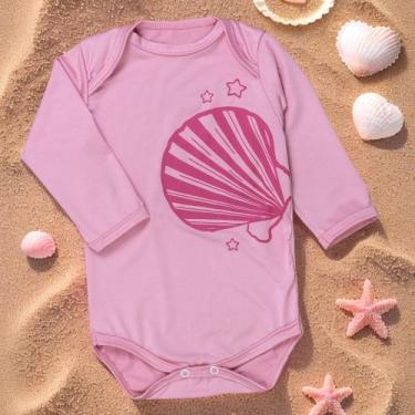 Imagem de Body de Bebê Proteção Uv50+ Manga Longa Sol Rosa Claro - Era Uma Vez, 