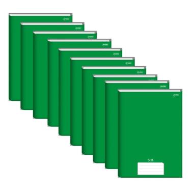 Imagem de Caderno Brochurão Capa Dura Stiff 48fls Verde 10unid Jandaia