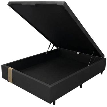 Imagem de Base Box Baú Kwid Casal em Linhão 36x138x188 Dream House Cor Preto