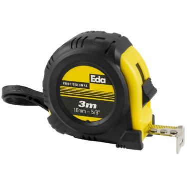 Imagem de Trena com Fita Larga de 3 Metros x 16mm com Trava de Bancada Emborrachada - 8BL - EDA