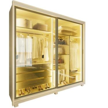 Imagem de Guarda Roupas de Casal Gelius Platinum 2 portas com vidro reflecta de 