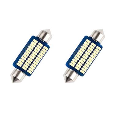 Imagem de Lâmpada LED de cúpula 41 mm 42 mm 211-2 569 578 Lâmpada Azul gelo 8000K 3014 SMD para carros Placa de licença de carro Lâmpada interior de porta-malas de substituição Festoon super brilhante 12V 3W 1 ano de garantia 1,65in 2 Pacote 【1797】