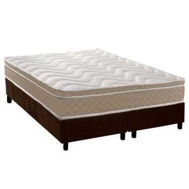 Imagem de Cama Box King: Colchão Ortopédico Paropas D33 Conforto Ultra Firme + Base CRC Suede Brown (193x203)