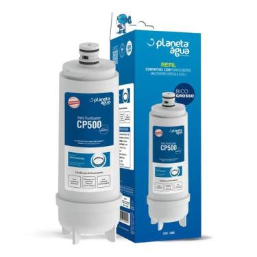 Imagem de 01 Refil Planeta Água CP500 Rótulo Azul Bico Grosso para o Purificador