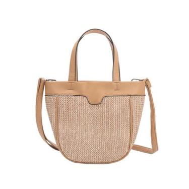 Imagem de Bolsa Feminina Compacta e Moderna Ideal Para Praia - Fuseco, Bege