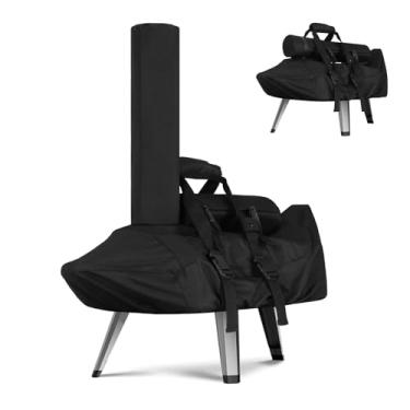 Imagem de FEVERCOVER Capa de transporte para Ooni Karu 12, capa resistente à prova d'água para forno de pizza com bolsa de chaminé separada para máquina de pizza