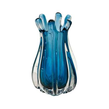 Imagem de VASO DECOR MURANO 14X22 CM AZUL SAFIRA