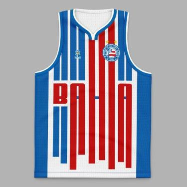 Imagem de Camiseta Regata do EC Bahia Tricolor  de Aço Produto Oficial - JOTAZ, 