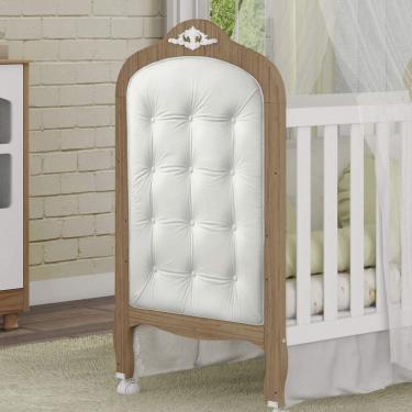 Imagem de Kit Botões encapados Berço 2 Peças Elô Móveis Peroba Sintético Branco