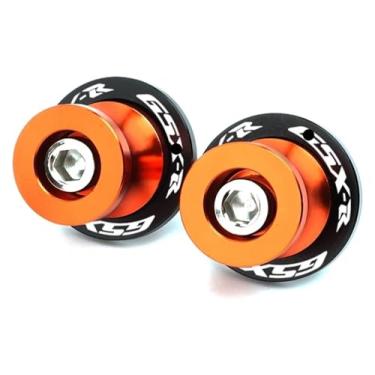 Imagem de BYYINGSUS Acessórios de motocicleta Swingarm 1 par de parafusos compatíveis com GSXR 125/150/600/750/1000 GSX-R Spools Sliders Parafusos de suporte CNC M8 (laranja)