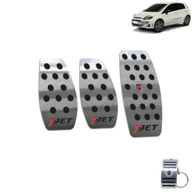 Imagem de Pedaleira Manual Fiat Punto T-Jet 2013 A 2017 Aço Inox Preto