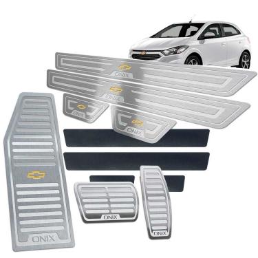 Imagem de Pedaleira Descanso Soleira Onix 2013/2019 Prata Aut Aço Inox