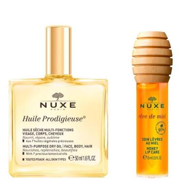 Imagem de Dúo de Cuidado Facial Nuxe Aceite Seco 50ml y Aceite Labial de Miel 10