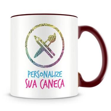 Imagem de Caneca Personalizada com Interior e Alça Vinho - Crie sua Caneca do Se