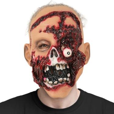 Imagem de Kuberas Zombie Mask Scary Walking Dead Vampire Head Mask Creepy Horror Evil Demon Realistic Bloody Halloween Masquerade Party Cosplay Costume Props for Adults