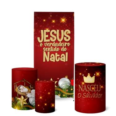 Imagem de Trio Capas Cilindro + Painel Lateral Romano Natal (K5NAT0060)