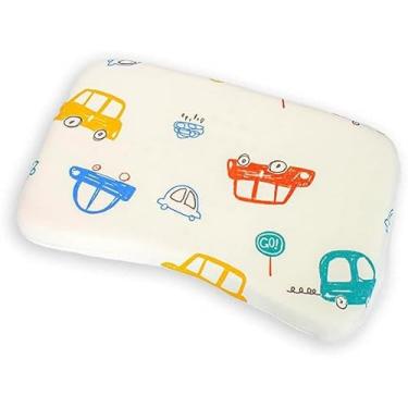 Imagem de Travesseiro infantil macio para dormir – Travesseiro pequeno respirável (50 x 28 cm) com capa removível – ideal para viagens e berçário, design de urso fofo – perfeita para idades de 2 a 4 anos