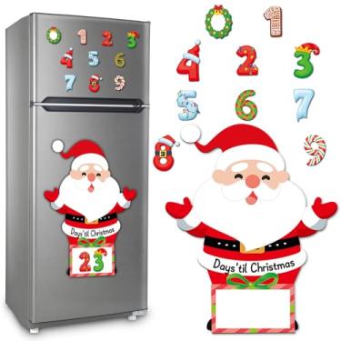 Imagem de Christmas Advent Calendar Magnets 2025 Christmas Santa Claus Refrigerator Magnet Countdown to Xmas Ornament for Kids Adults Winter Santa Claus Magnetic Stickers for Fridge Holiday Home Classroom Decor