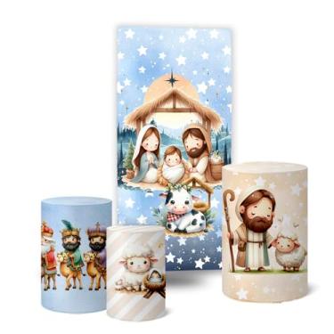 Imagem de Trio Capas Cilindro + Painel Lateral Romano Natal (K5NAT0064)
