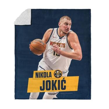 Imagem de Cobertor Denver Nuggets Nikola Jokic NBA Silk Touch Sherpa 127 x 152 cm