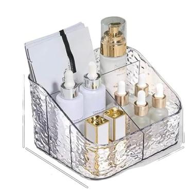 Imagem de Kit Porta Maquiagem Organizador Multiuso De Acrílico Batom Cosméticos Transparente Com Divisórias(Modelo 02 (9186))