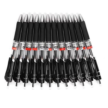 Imagem de TOPINCN 12 PCS Gel Cans Bullets Tip Ballpoin Pen Point Ponto de Agulha Com NIB Importado Cap de Moda Confortável para a Escola (Preto)