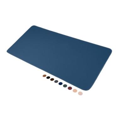 Imagem de Mouse Pad Grande de Couro Ecológico para Mesa, 90x40cm, Base Antiderrapante (90x40 - Azul Marinho)
