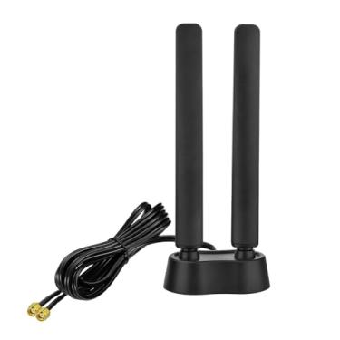 Imagem de Eightwood Antena WiFi 6E 9dBi Tri-Band 6GHz 5GHz 2,4GHz Base Magnética Antena WiFi para PC, Computador Desktop PCIe Cartão Bluetooth Gaming, Placa Mãe WiFi 6E