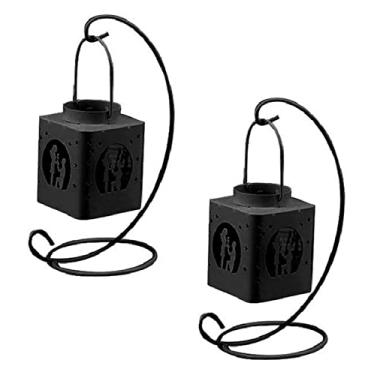 Imagem de Castiçal Castiçal Conjunto de 2 Castiçais Elegante Hollowout Castiçal Estilo Europeu Ferro Forjado Decoração de Mesa para Casa Ornamento com Amante De