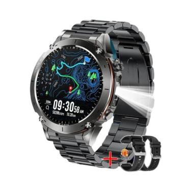 Imagem de Relógio Inteligente GPS Edição Militar 2025 AMOLED 10ATM À Prova D'Águ